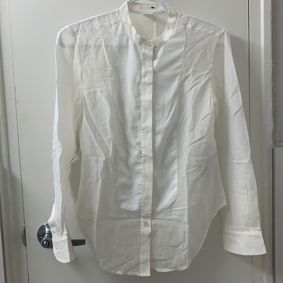 White cotton/ silk blouse size: XS - Picture 1 of 10